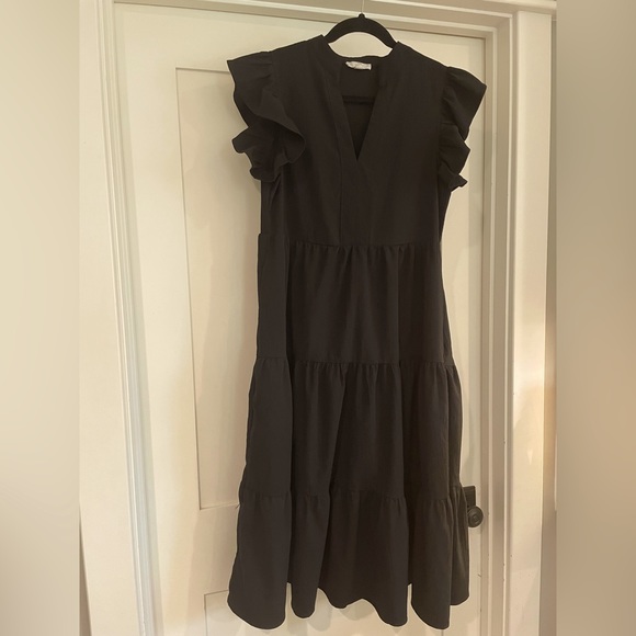 Entro Tiered Dress Ruffle Sleeve SMALL - Picture 2 of 5